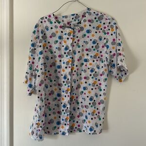 Vintage 80’s retro Polka dotted blouse